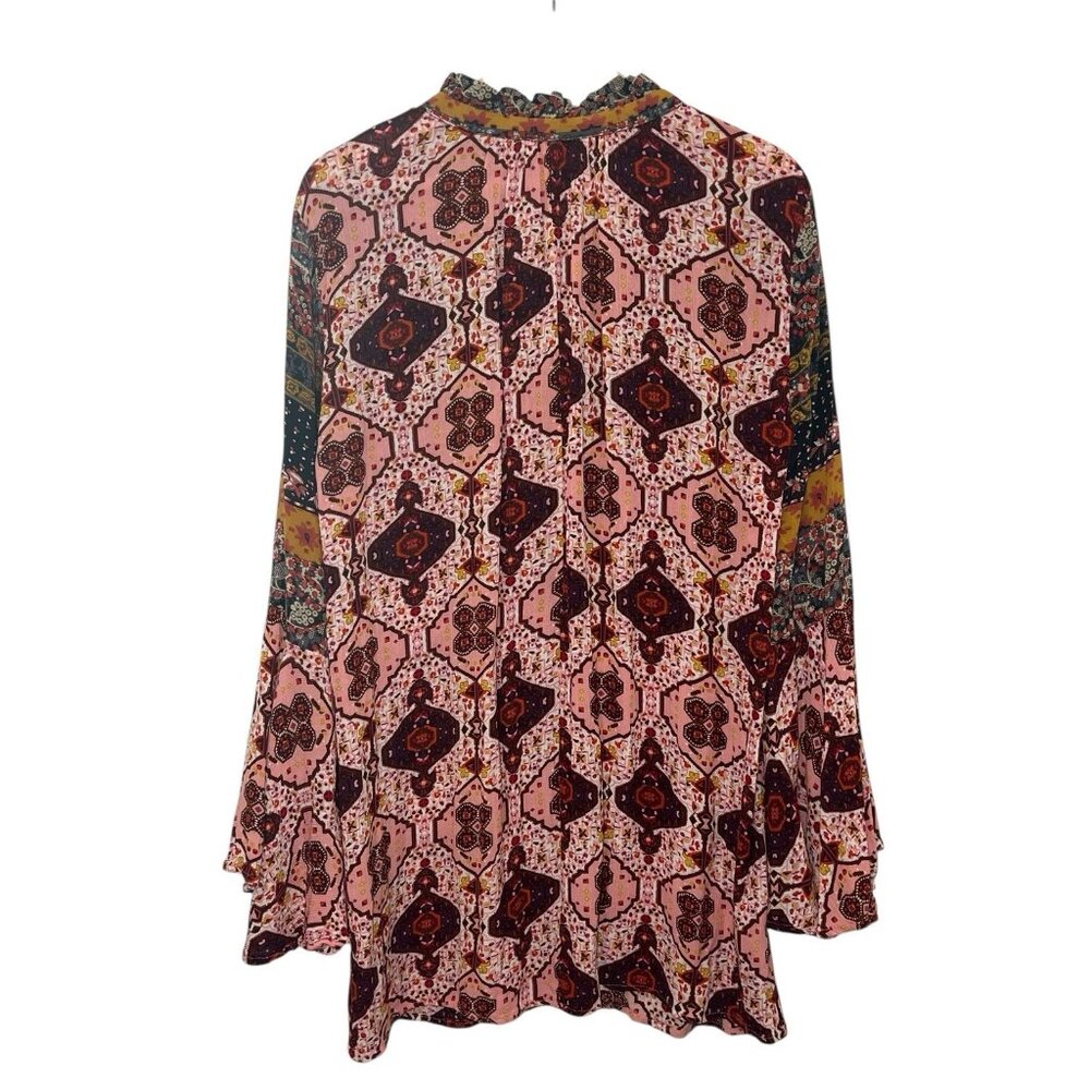 UMGEE Women’s Boho Tunic Mini Dress Small Size Bell Sleeves Rayon - Picture 3 of 12